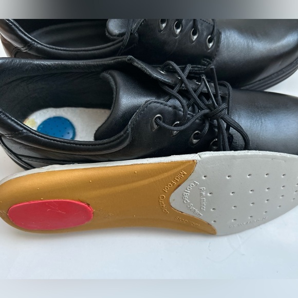 Black shoes lace up leather upper black shoes soft pad orthotics business casual - Picture 8 of 12